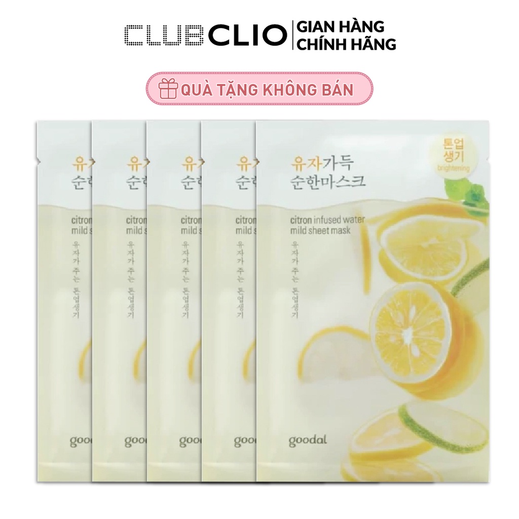 Combo 5 Mặt Nạ Giấy Goodal Citron Infused Water Mild Sheet Mask 23Mlx5