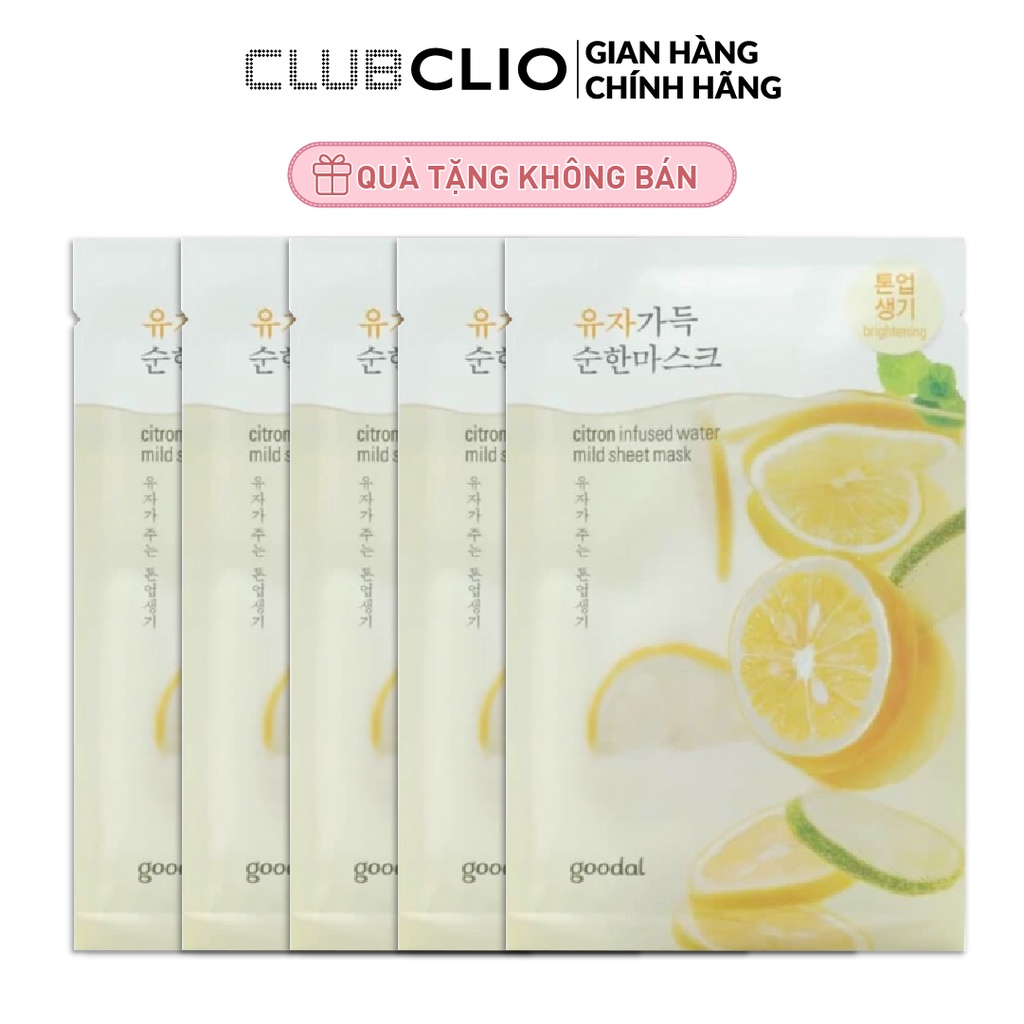 [QUÀ TẶNG KHÔNG BÁN]Combo 5 Mặt Nạ Giấy Goodal Citron Infused Water Mild Sheet Mask 23Mlx5