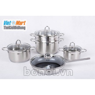 Bộ nồi Đức Elo Smaragd Plus 5 món nồi chảo chống dính xửng hấp dùng cho bếp từ bếp điện bếp gas