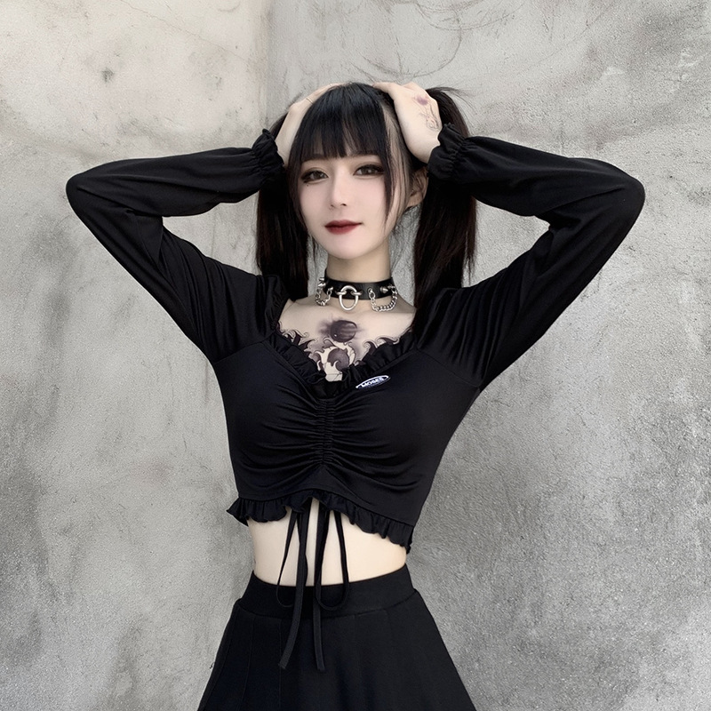 Áo Tay Dài Cổ Chữ V Thiết Kế Hở Lưng Quyến Rũ Cho Nữ