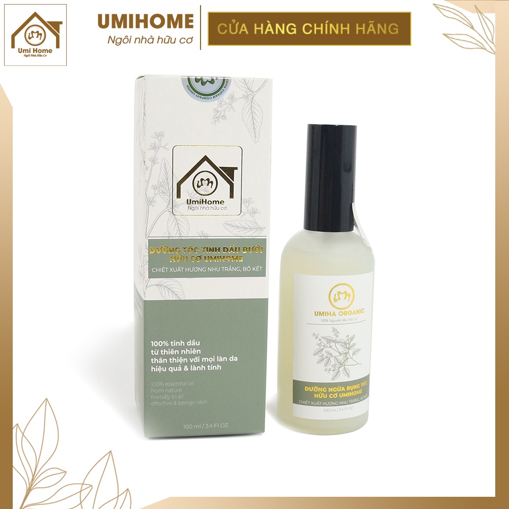 Xịt dưỡng tóc tinh dầu Hương Nhu Trắng và Bồ Kết UMIHOME 50/100ml hữu cơ dưỡng tóc óng mượt và ngăn gẫy rụng