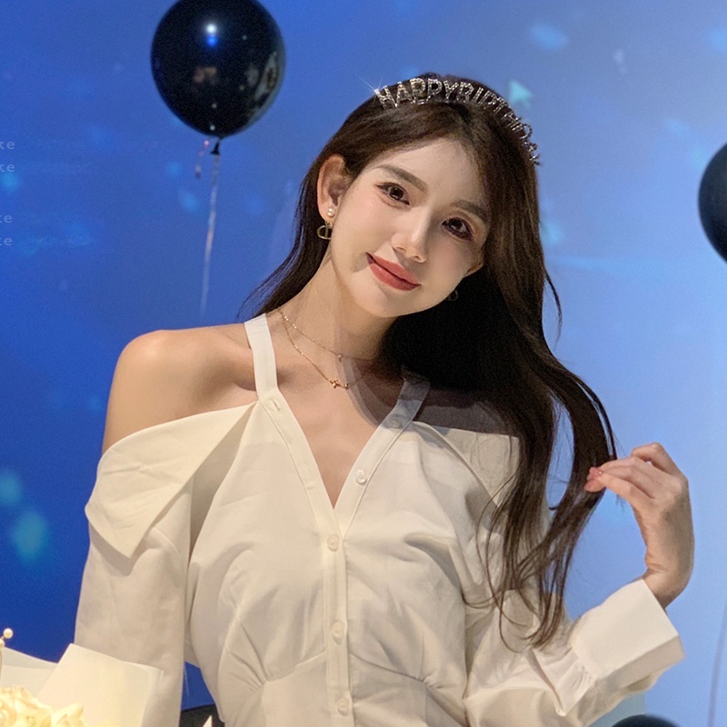 Cài tóc vương miện chữ Happy Birthday phong cách Hàn Quốc dùng trang trí bữa tiệc cho nữ