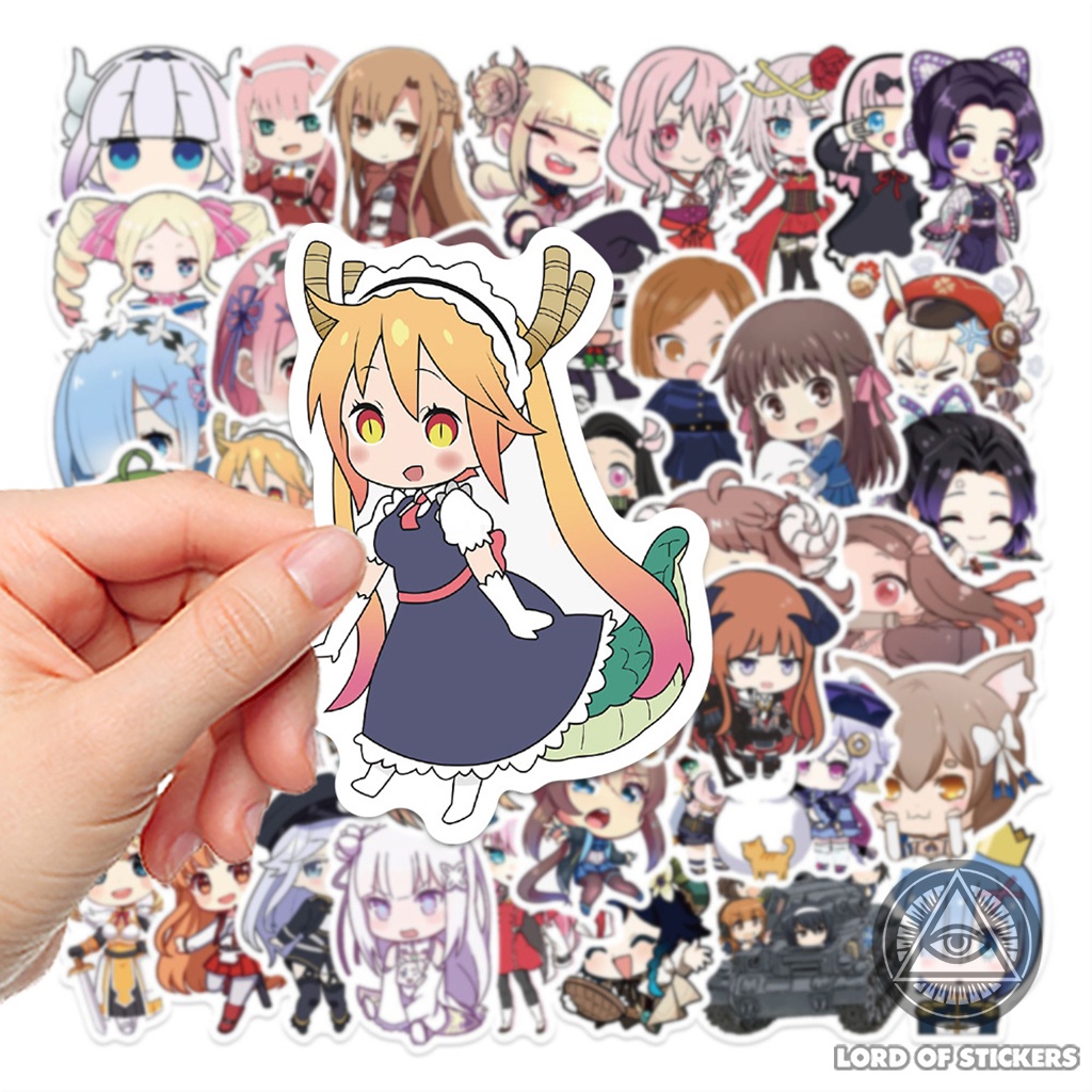Set 50 Nhãn Dán Nhân Vật Hoạt Hình Dễ Thương Sticker Anime Waifu Cute Chống  Thấm