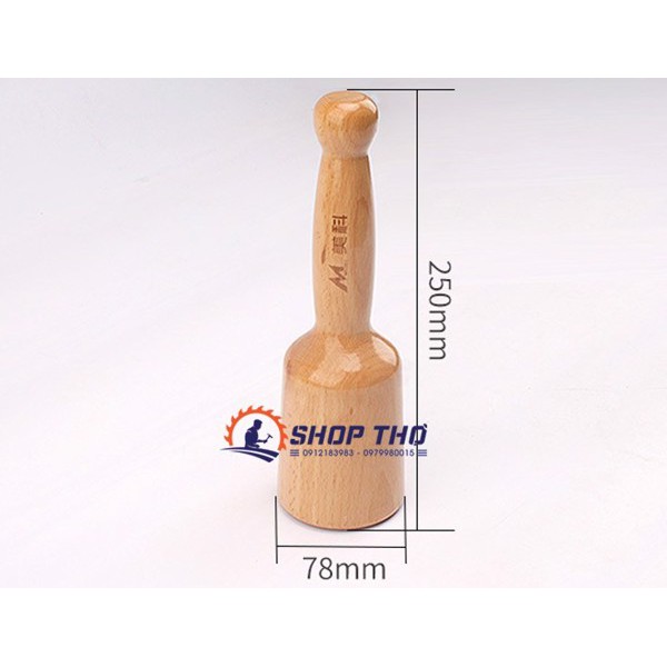 Búa gỗ tròn kích thước 250x78mm