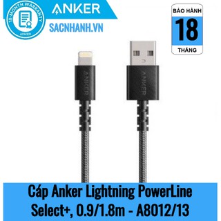 Cáp sạc nhanh anker powerline select+,dài 0.9m-a8012