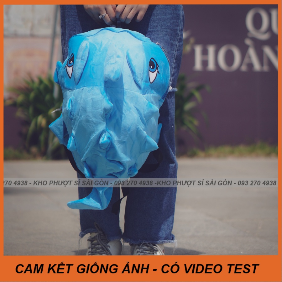 Balo màu xanh biển mẫu khủng long vải nhung cao cấp - Balo khủng long nhiều màu chọn lựa