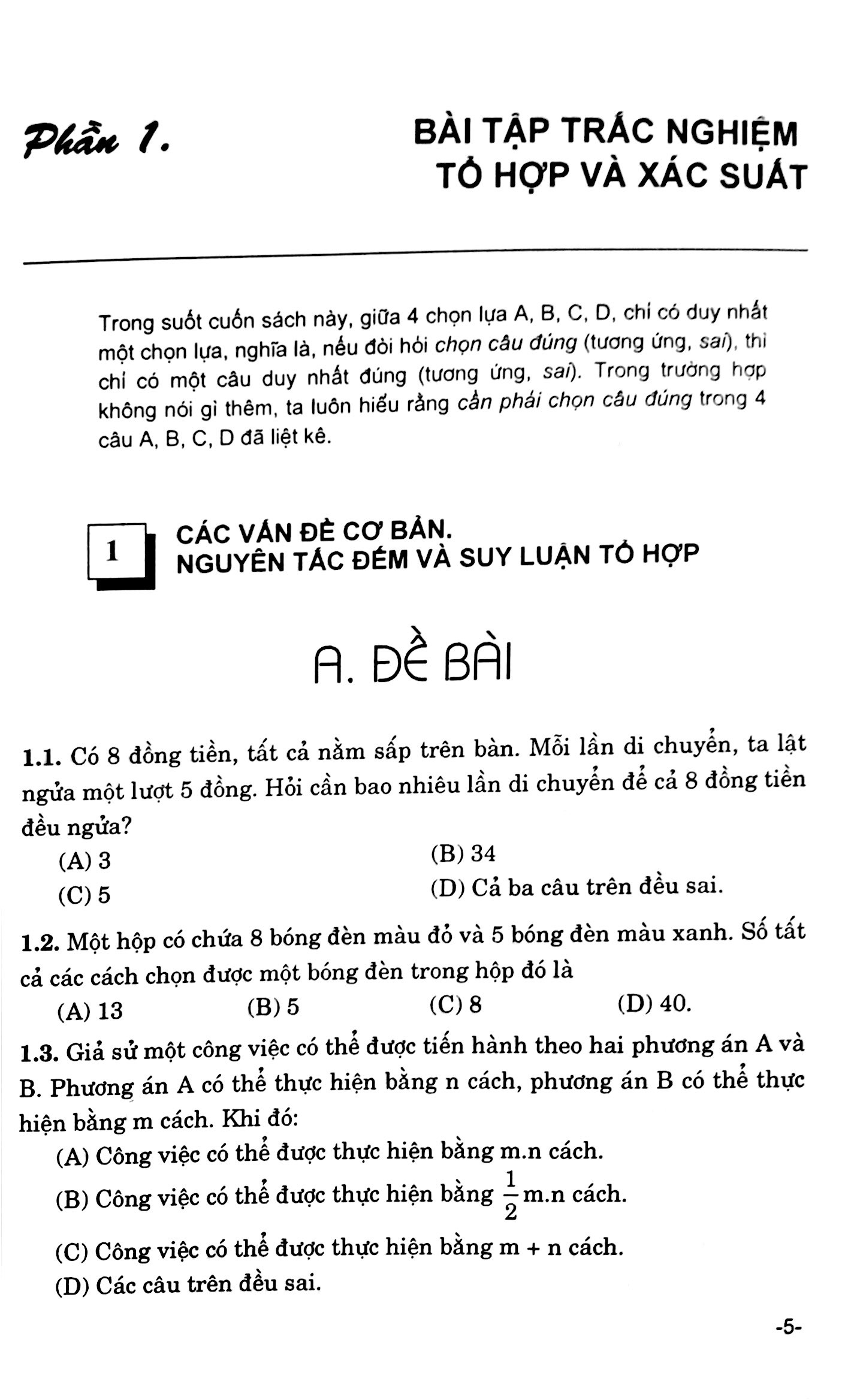 Sách Tuyển Chọn Các Bài Toán Trắc Nghiệm Khách Quan Tổ Hợp Xác Suất Tích Phân Và Số Phức