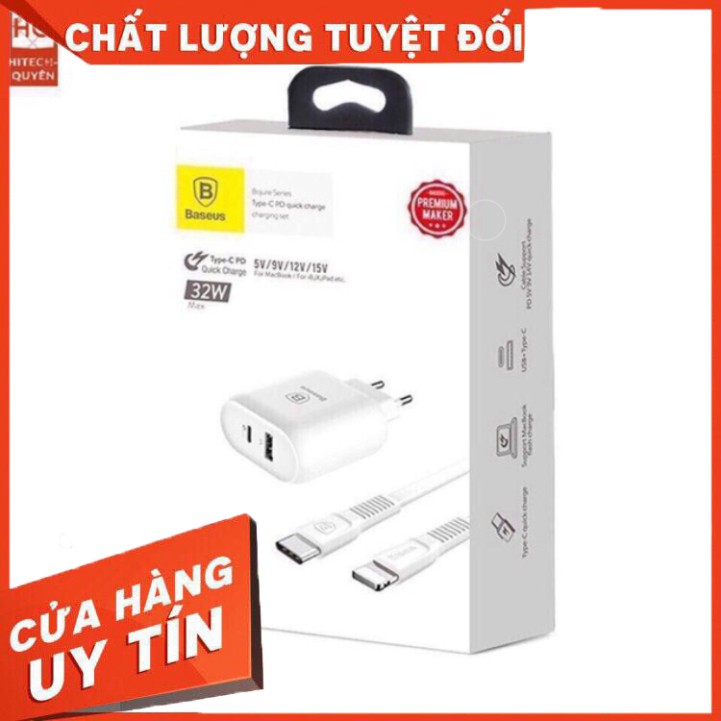 Bộ cáp sạc nhanh iPhone Macbook Baseus Type C PD 3.0 32W