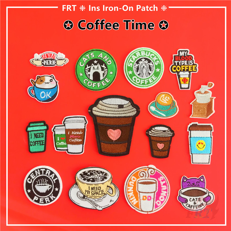 1 Miếng HÌnh Dán/Thêu Chữ Enjoy Your Coffee Time