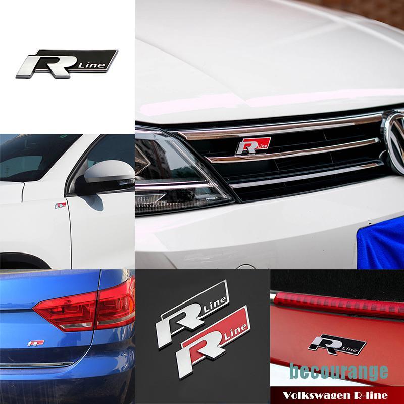 Miếng dán chữ R-line bằng kim loại trang trí xe hơi VW CC GTI Passat