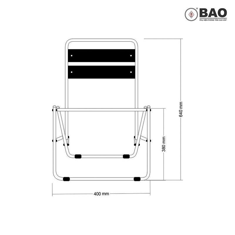 Ghế xếp BAO Inox GXB004 trắng bạc phối vân giả gỗ composite