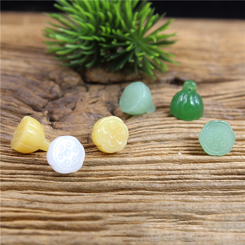 1 charm nhụy sen đá ép dạng treo 12mm nguyên liệu làm trâm làm trang sức cổ trang cosplay cổ phục
