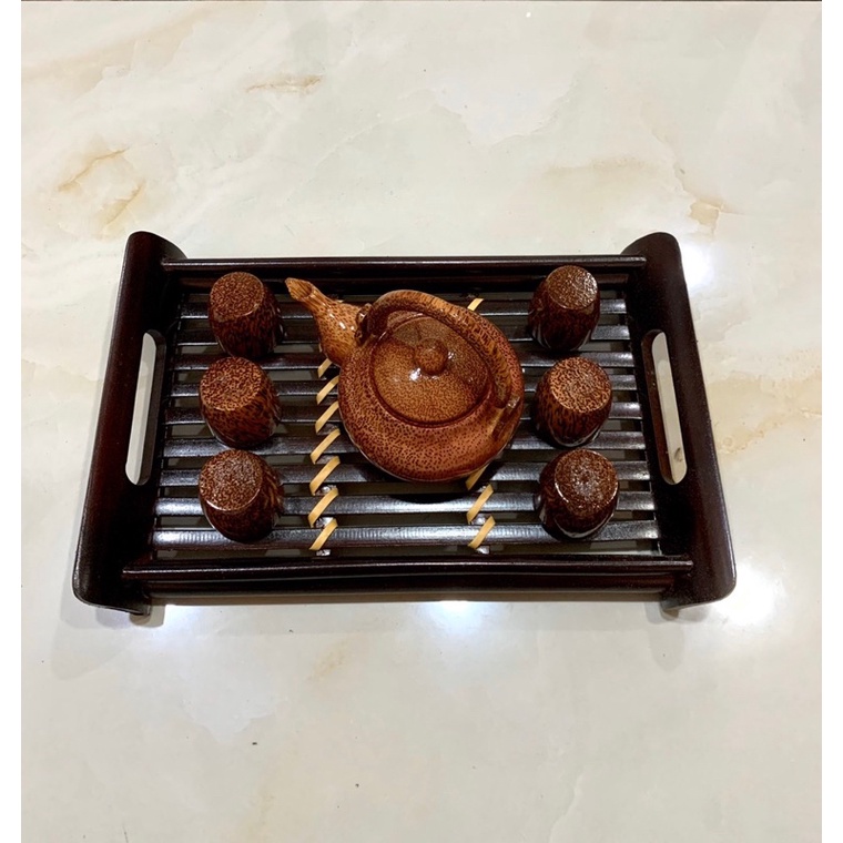 Khay tre đựng ly,tách
