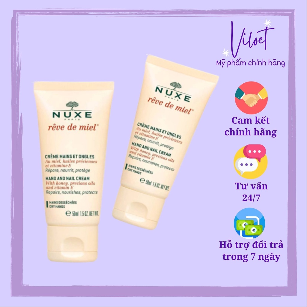 Kem dưỡng da tay và móng Nuxe Pháp 50ml dưỡng da tay mềm mịn chống khô nứt - Shop Viloet