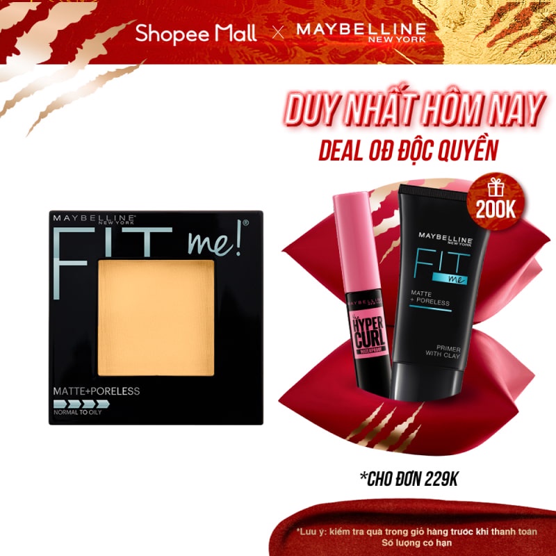 Phấn Phủ Mịn Nhẹ Kiềm Dầu Fit Me Matte Poreless Powder Maybelline New York 8.5g