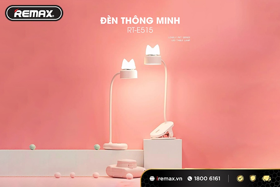 Đèn Led Remax kẹp bàn có tích hợp pin sạc RTE535 | Chính hãng BH 6 tháng