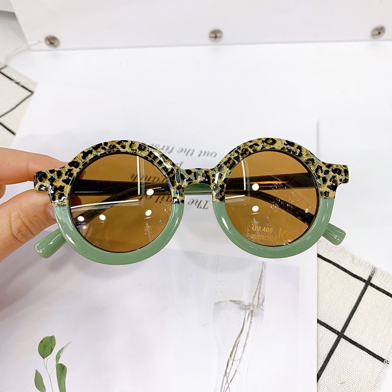 Kính Mát Gọng Tròn In Họa Tiết Da Báo Thời Trang Cho Bé Trai Và Gái 2022