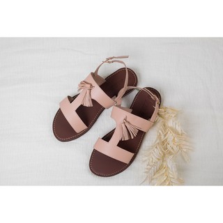 [bảo hành 6 tháng] giày sandal chữ i nơ chuông hiệu MPH Shoes - giày sandal nữ thời trang-sandal cao cấp - kem