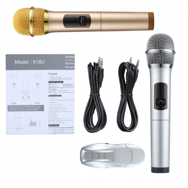 Micro đa năng chính hãng Excelvan K18V, K18U - Micro karaoke chuyên nghiệp cho loa Bose, JBL, Loa kéo và Mixer