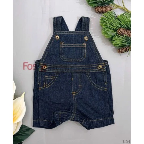 [4-6kg; 8-9kg] Quần Yếm Bé Trai Màu  Jean Chỉ Cam