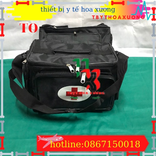 Túi Cứu Thương Cỡ Đại 34x22x24cm - Túi Y Tế ( Màu Đen)