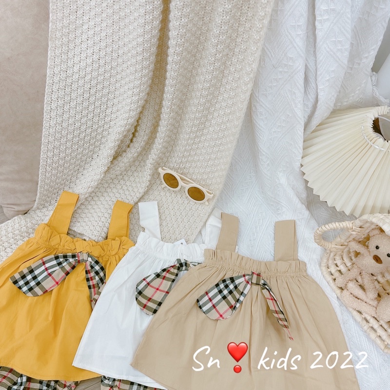 Xả Bộ thô nơ quần chip kẻ mềm snkids