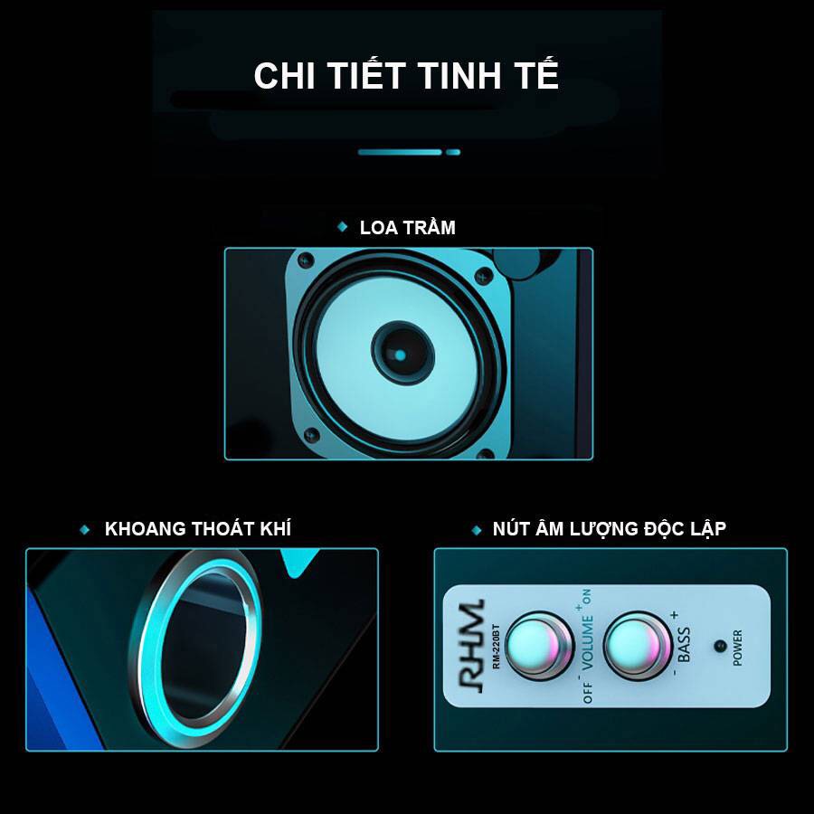 Loa vi tính 2.1 Royal Hifi Music RHM RM-220 – mẫu bán chạy nhất của RHM trong phân khúc bình dân