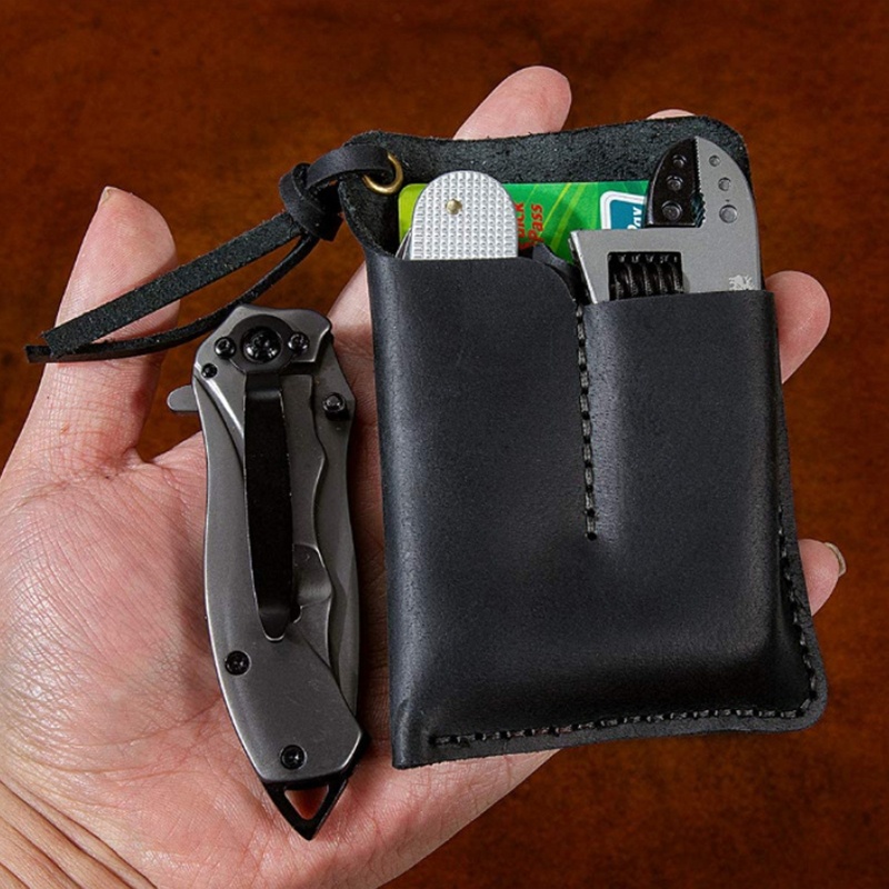 Wer Túi Da Đựng Dụng Cụ EDC Nhiều Ngăn Thủ Công Sắp Xếp Gọn Gàng Cho Nam
