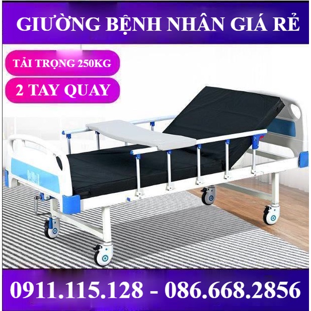 Giường nằm cho người bệnh 2 tay quay giá rẻ nâng hạ đầu