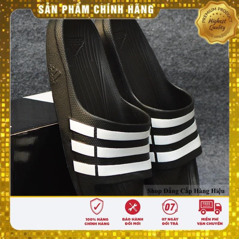 Dép Adidas Duramo chính hãng màu đen sọc trắng