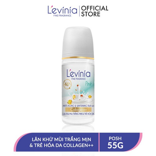 Lăn Khử Mùi Trắng Mịn & Trẻ Hóa Da Collagen++ POSH L'evinia 55g