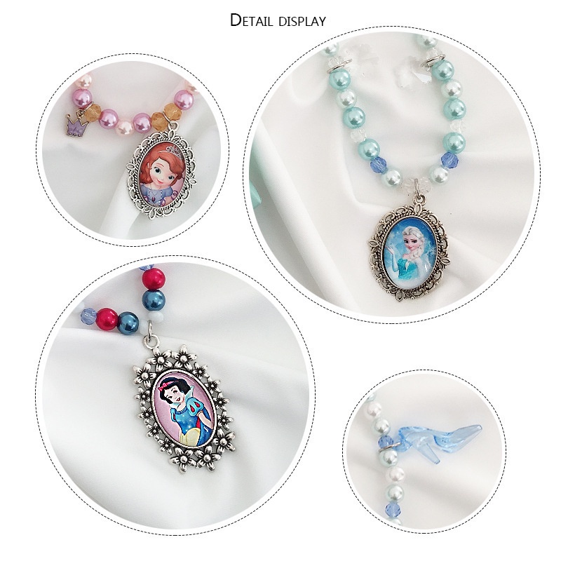Bộ Vòng cổ + Khuyên Tai + Kẹp Tóc Hình Công Chúa Elsa Trong Phim Frozen Thời Trang Cho Bé Gái