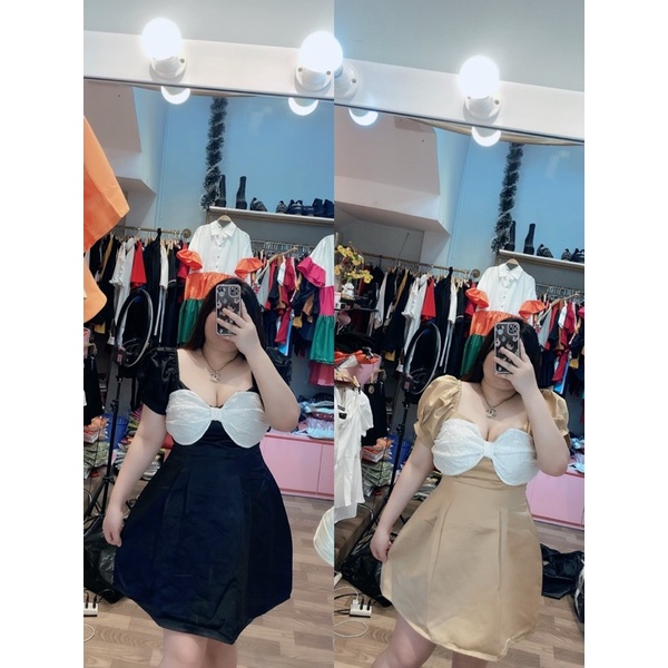 Bigsize đầm nơ nguc 55-100kg