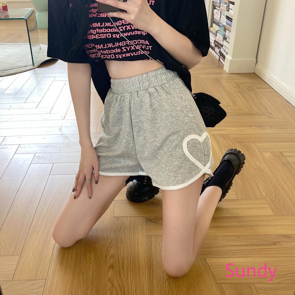 Quần Short Thể Thao Lưng Cao Ống Rộng Plus Size Cho Nữ