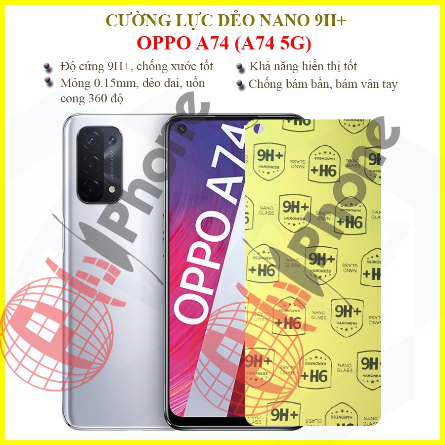 Dán cường lực dẻo nano trong hoặc nhám cho Oppo A74/ Oppo A74 5G
