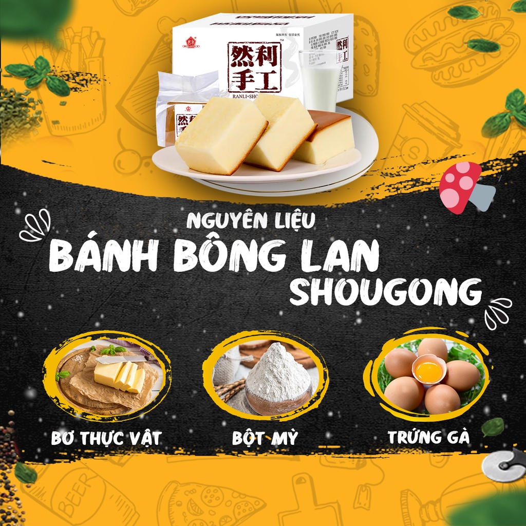Bánh bông lan đài loan mông to shougong MeoFood BM 02