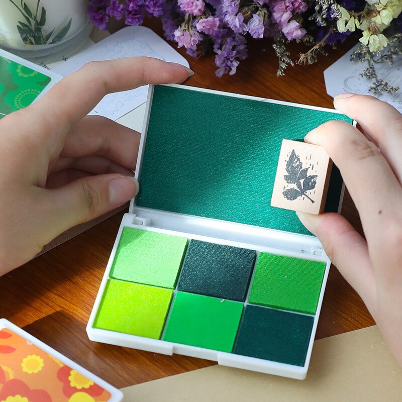 Bộ mực in ngón tay vẽ mỹ thuật 7 màu bắt mắt
