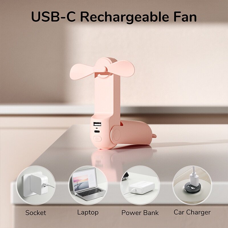 Rare department store Tay Đa Năng 3 trong 1 Quạt Mini Cầm Tay 4800mAh Và Tích Hợp Đèn Pin Chiếu Sáng