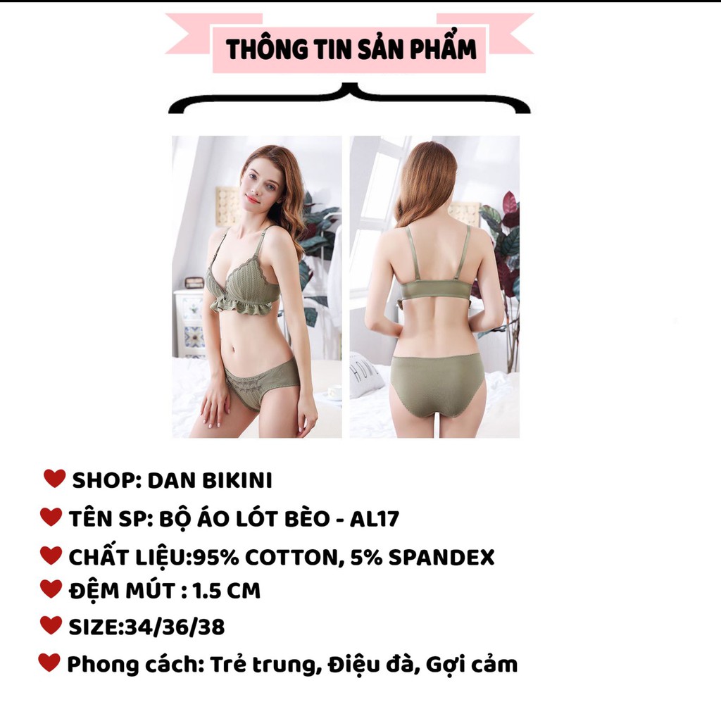 Áo Lót Nữ ❤️FREESHIP❤️ Áo Ngực Nữ không gọng mềm mại thiết kế viền bèo đính nơ sexy điệu đà mẫu AL17