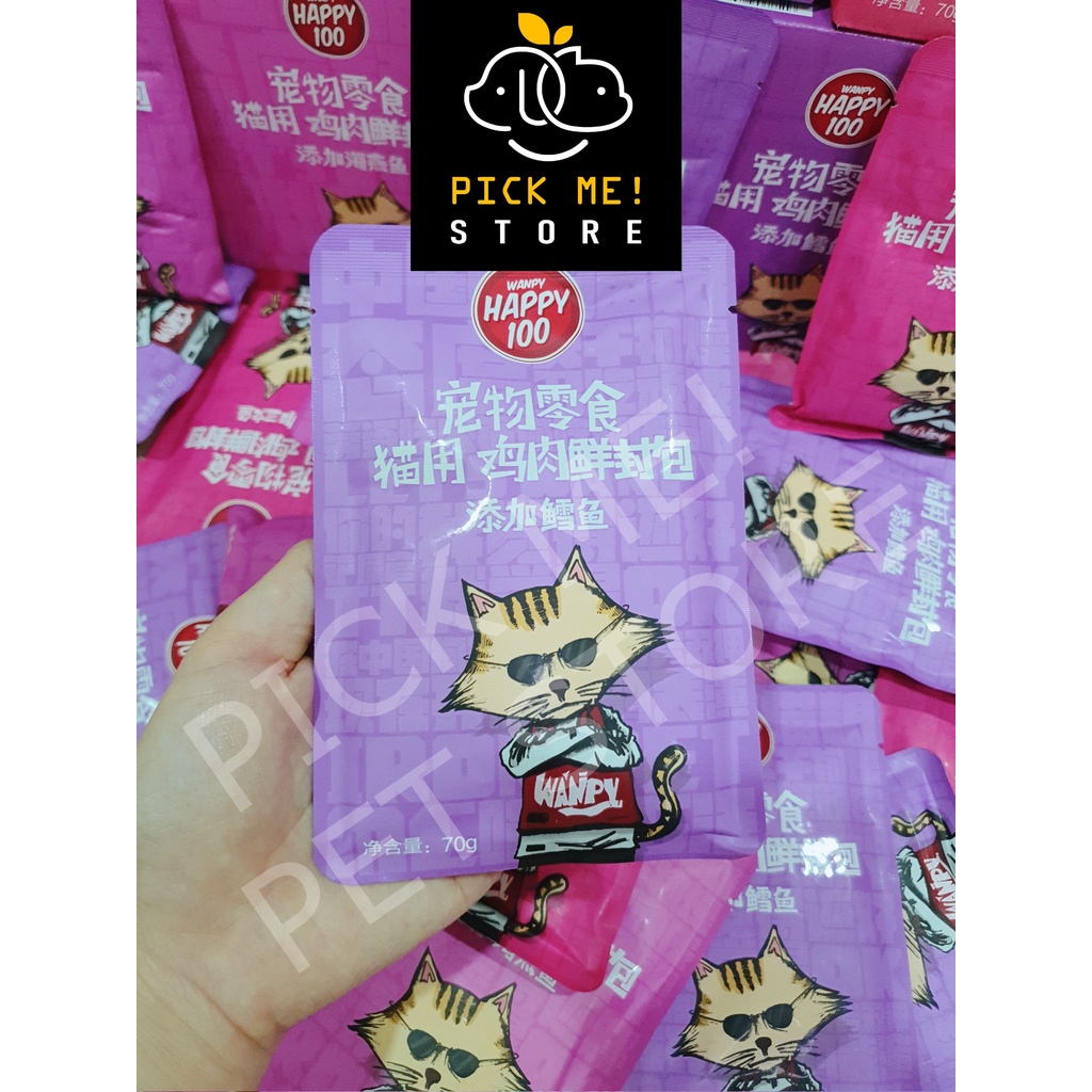 Pate Wanpy Happy 100 Cho Mèo Mọi Lứa Tuổi 70g