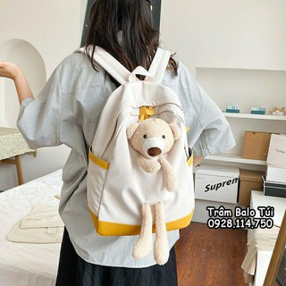 ** balo gấu nổi viền vàng **