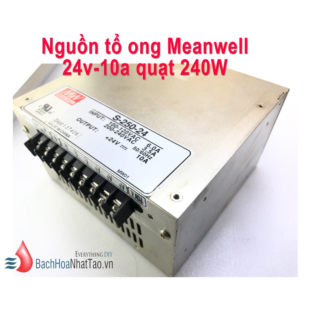 Nguồn tổ ong Meanwell 24V-10A 240W quạt cũ