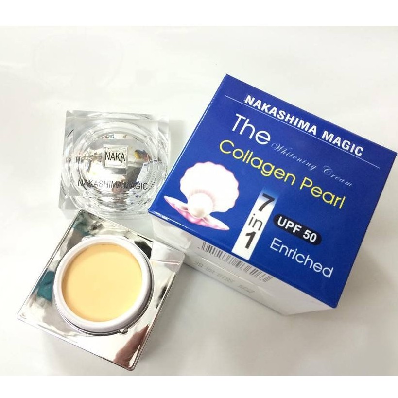 Kem dưỡng trắng da ngọc trai Nakashima Magic Collagen Pearl 7in1 30g-Tặng mặt dưỡng da