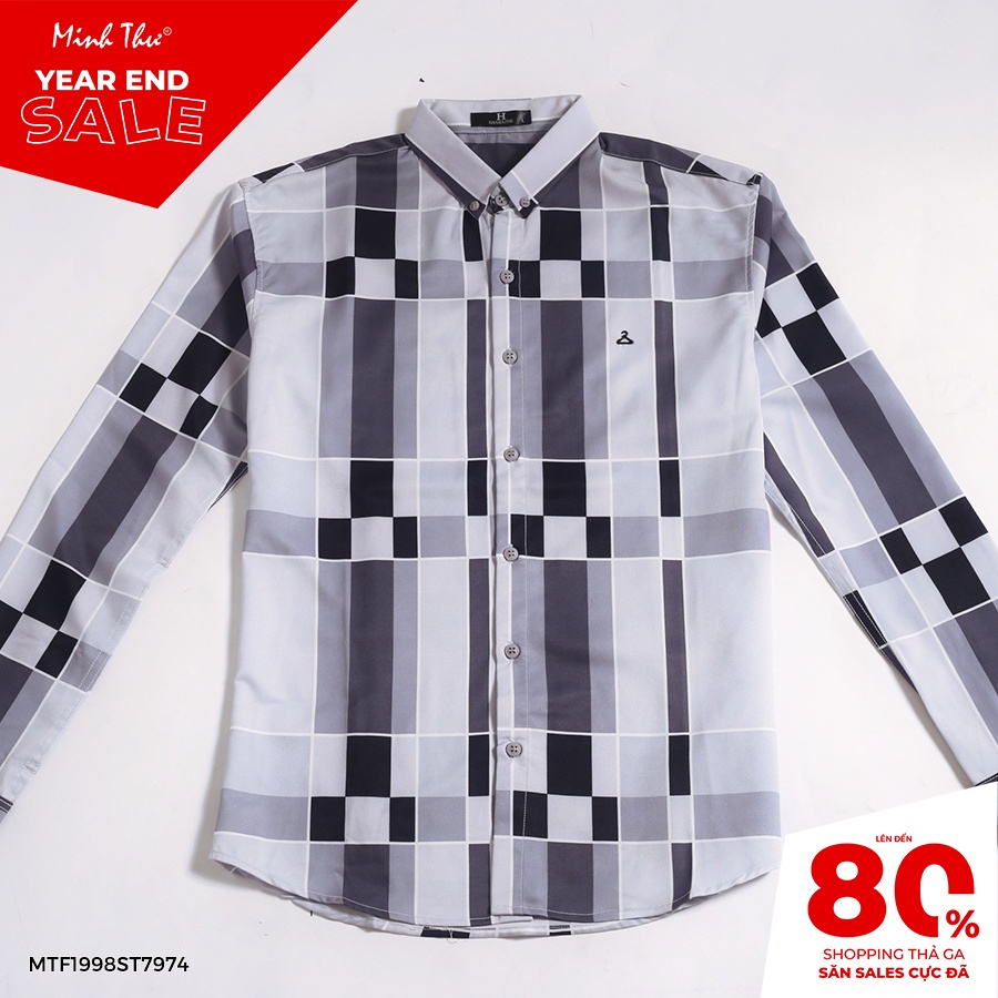 Áo sơ mi tay dài họa tiết caro graphic ST7974HA