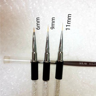 Cọ nét cán đá, cọ nét cọ râu cao cấp 3 sizes (6mm; 9mm; 12mm) - Cọ vẽ nail chuyên dụng (lẻ chiếc)