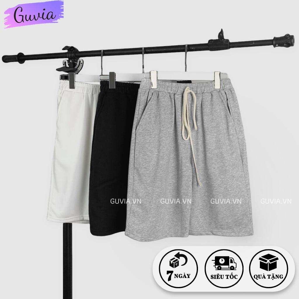 Quần Short NỈ DA CÁ Unisex  Quần đùi chất nỉ da cá Nam nữ đều mặc được GUVIA