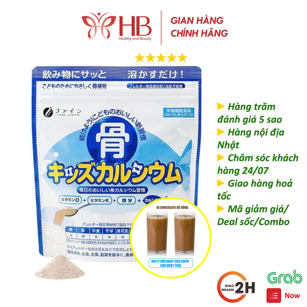 Bột Bone's Calcium for kids túi 140g bổ sung calcium canxi xương cá tuyết Nhật Bản