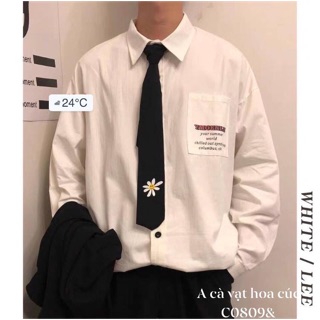 Áo sơmi kèm cà vạt hoa cúc - C