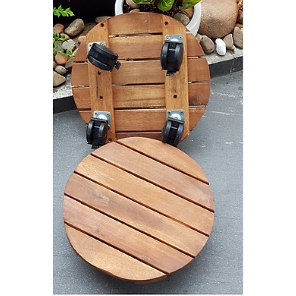Đế Lót Chậu Cây,Bon Sai Có Bánh Xe ,vàng nâu ,Đường Kính 30cm -HÀNG TỐT-