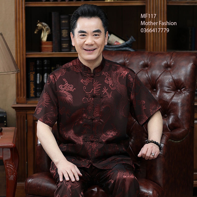 Bộ quần áo nam trung niên, quần áo cho ông già MF117